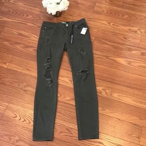 Green ripped pants